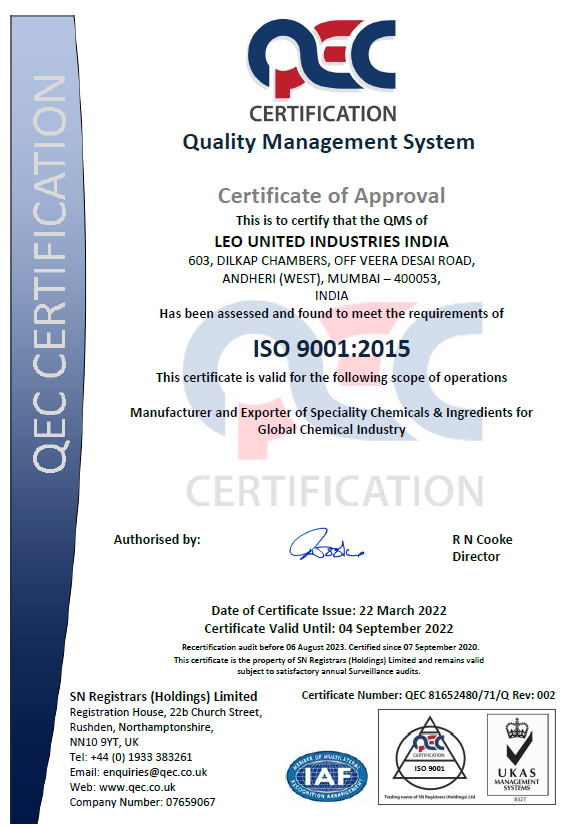 ISO Certificate